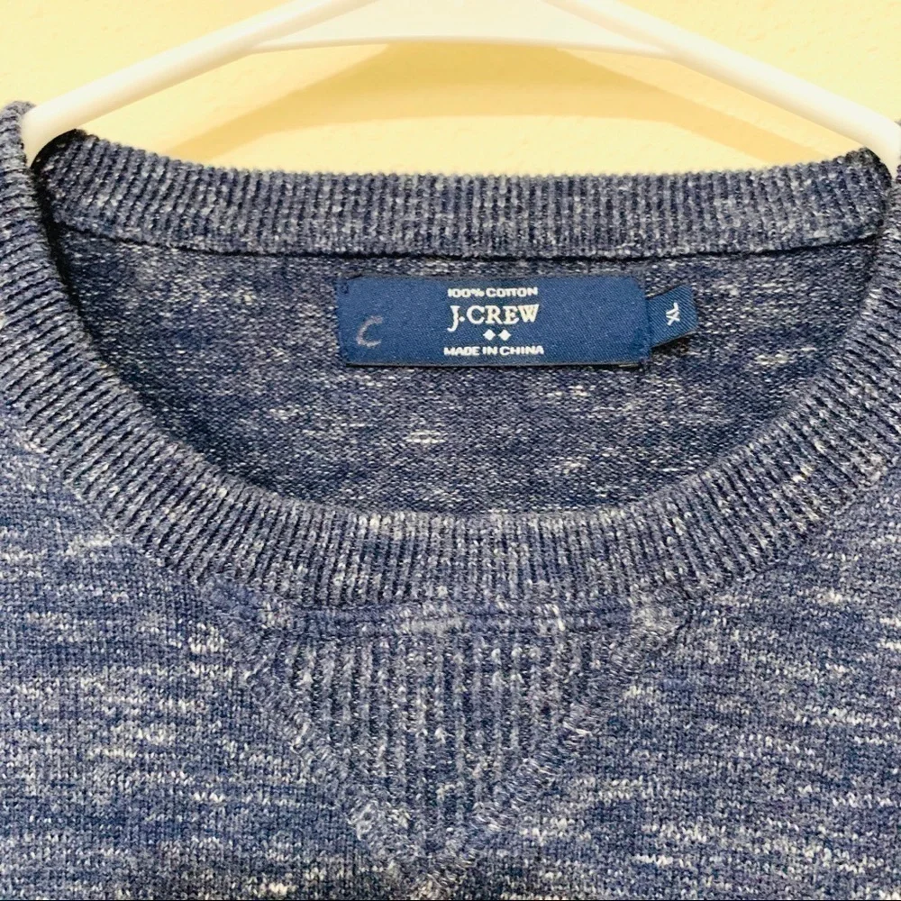 JCREW•crewneck heathered navy sweater